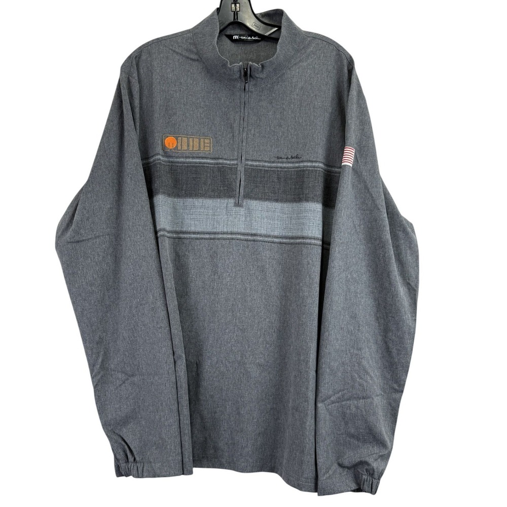 Travis Mathew 1/4 Zip Pullover Mens Large Gray Golf Performance Activewear